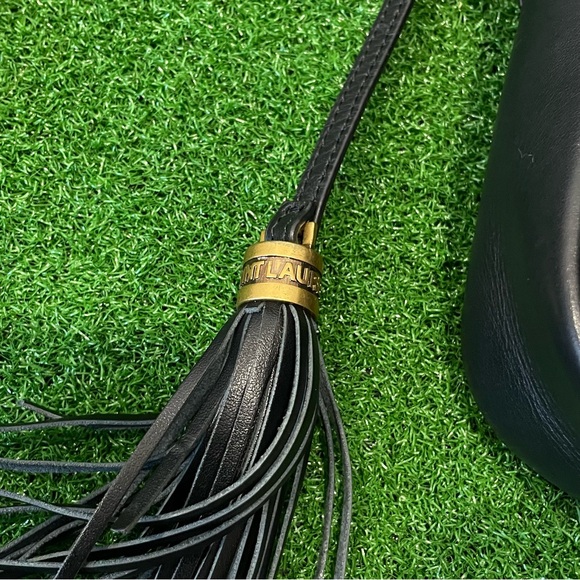 Saint Laurent Black Quilted Leather Camera Crossbody with Gold YSL - Picture 8 of 13